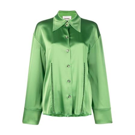 Nanushka Relaxed FIT Long Sleeve Shirt Grøn, Dame Skjorter