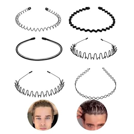 6-pack vågformade metalldiadem, metallpannband