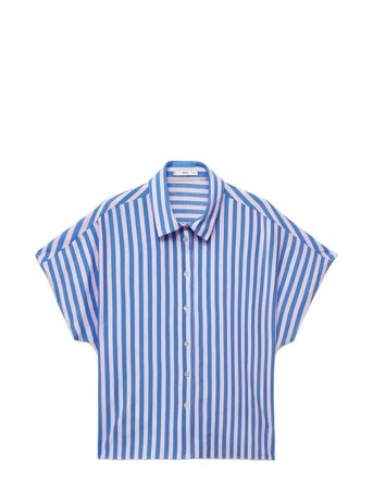 Mango | Short Sleeve Striped Shirt | L