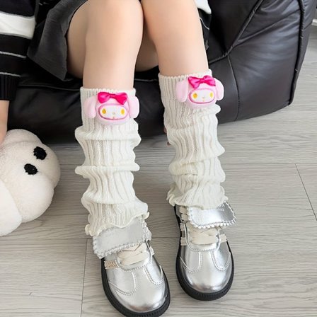 Sanrio 1 Par Børnesokker Forår & Efterår Midt-læg til Kuromi, Storørehund