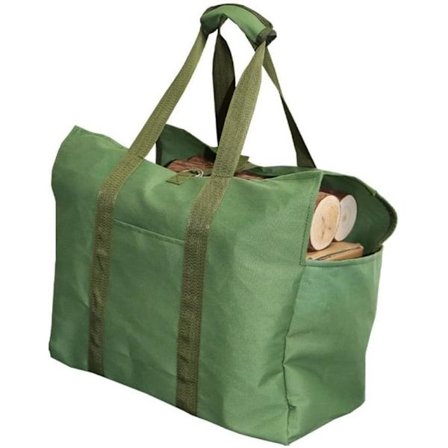 Vokset lærreds brændebærer taske brænde tote med håndtag bæretaske kompatibel pejse brændeovne camping rejse