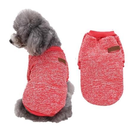 Hundeklær Hundesweater Myk Tykkelse Varm Valpeskjorte Vinter Valpesweater For Hunder (rød, XL)
