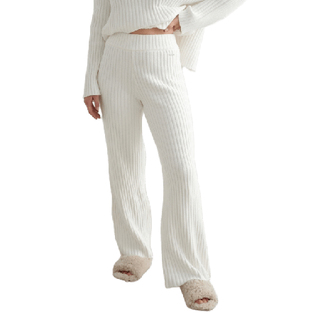aim'n Rib Knit Pants Byxor Dam Vit S