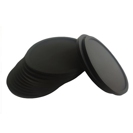 8 stk. Drikkeunderlag Underlag sort rund silikone Unt