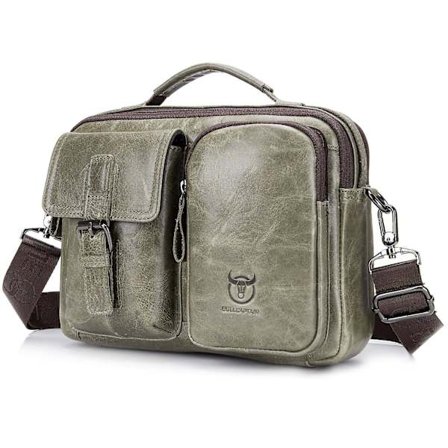 BULLCAPTAIN 036 Herr Enkelsidig Axelväska Retro Toppskikt Kohud Messenger Bag
