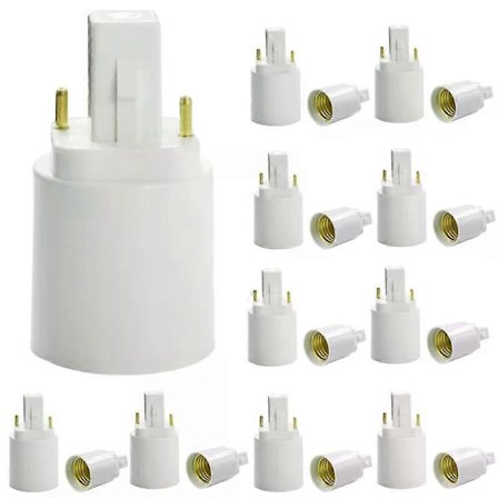 1/3/5/10 st G24 till E27 Adapter Ljussockeladapter till Skruvlampa Glödlampa Hållare Konverterare Vita Lampfötter