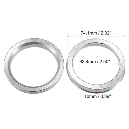 UXCELL 4 kpl 74,1 mm ID 57,1 mm 60,1 mm 63,4 mm 68,1 mm alumiiniset auton renkaan keskitysrenkaat pyörän navan keskiövälike
