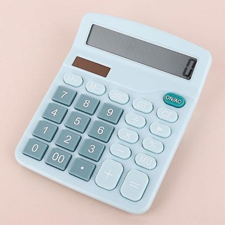 12-siffrig elektronisk miniräknare solräknare dubbla strömförsörjningar blå Hy