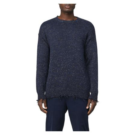 Mauro Grifoni, Round-neck Knitwear Blauw, Heren, Maat:S