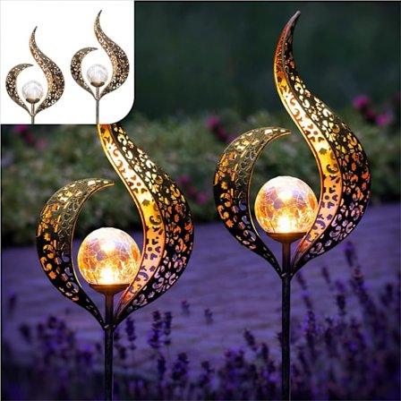 Set med 2 utomhus solfackellampor - Trädgårdsdekoration - Utomhus