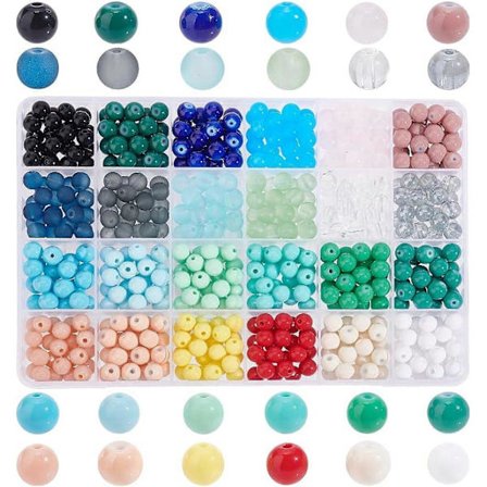 552 stk. Blandede runde løse perler farverige akrylperler afstandsstykke perler charms til armbånd halskæder smykkefremstilling