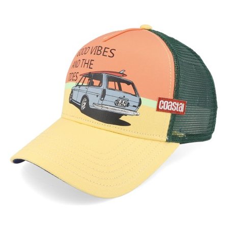 Coastal - Gul trucker Keps - Vibes And Tides Sun Yellow Trucker @ Hatstore