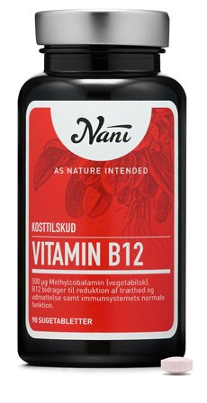 Nani Vitamin B12 90 tabl., Helse & Madvarer, B-vitamin, B12 Vitamin