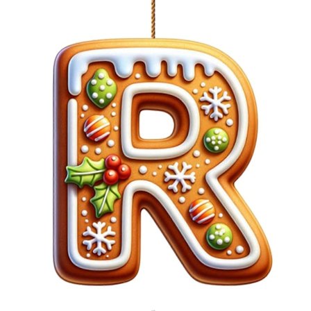 1/26 st Pepparkaksalfabet Ornament 26 Initial Bokstav Polkagris Hänge med Bärmönster Mini Monogram Julgranshängande Dekoration