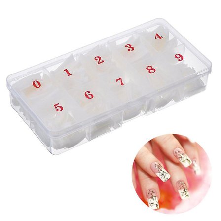 500 Pcs Transparent Nail Piece Art Fake Nails Tips 10 Different Sizes