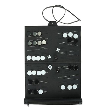 Rejselæder Backgammon Sæt Rejse Familie Rekreativt Backgammon Brætspil (FMY)