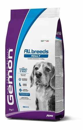 Gemon All Breeds Tonno E Riso Cibo Secco Cani Adulti Sacco 3Kg