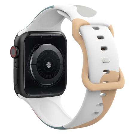 Apple Watch (41mm) morandi silikone urrem - Morandi Lysebrun / Hvid / Grå Multicolor