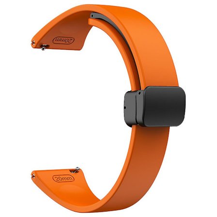 Silikone Remme til Samsung Galaxy Watch6 / Watch6 Classic / Watch 5 Pro / Watch4 Classic, Magnetisk Foldespænde 20mm Rem