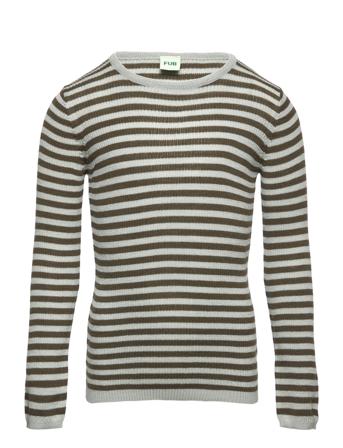 Rib Blouse Pullover Striktrøje Grøn FUB