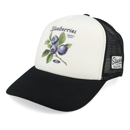 Slacker Supply - Black - trucker - Cap - Blueberries Foam Black/White Vintage Trucker - Hatstore