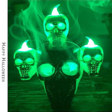 Halloween-skalledekorationer, Skalledekorationer, Scen med Ljus, Halloweendekorationer