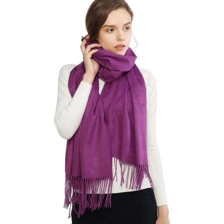 Dame Tørklæde Pashmina Sjaler og Wraps Bryllup Tørklæder til Kvinder Vinter (Lilla)