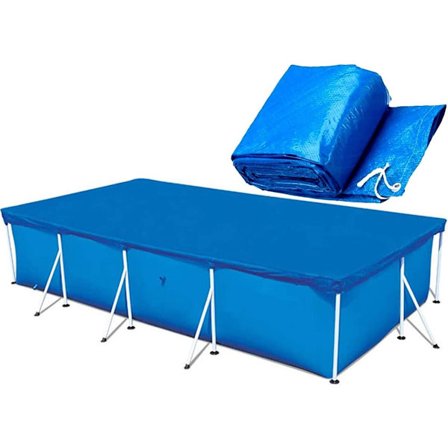 Swimmingpoolafdækning - rektangulær poolafdækning - PE-måtte - vandafvisende - støvtæt - sol