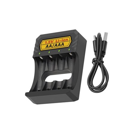Akun laturi litium- ja AA/AAA-ladattaville akuille, latausalusta