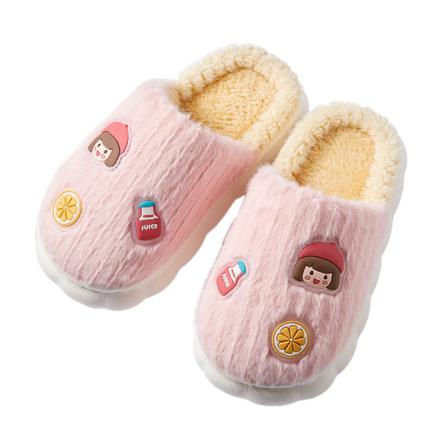 Pojkar Flickor Tecknad Fodrad Plysch Slipper Closed Toe House Skor