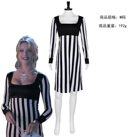 Cosplay The Mask La máscara Tina Carlyle Kjole Svart Hvit Stripete Skjørt Kostyme