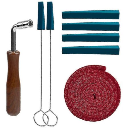 Pianooppsett for Stemming, Profesjonelt Pianooppsettsett Inkludert Stemmenøkkel Hammer, Temperamentstripe, Dempe Sett, Piano DIY Fiksering Sett (8 stk