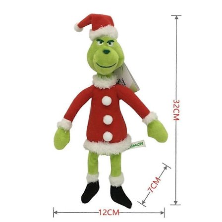 32cm Grønn Folk Jule Grinch Max Plysj Fylt Dukke Leker For Barn Julegaver