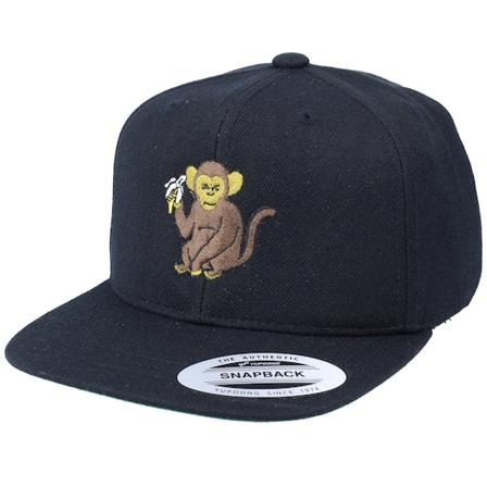 Kiddo Cap - Musta snapback Lippis - Kids Eat Bananas Monkey Black Snapback @ Hatstore