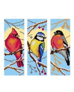 Stickpackung Lesezeichen Vögel 3-er Pack