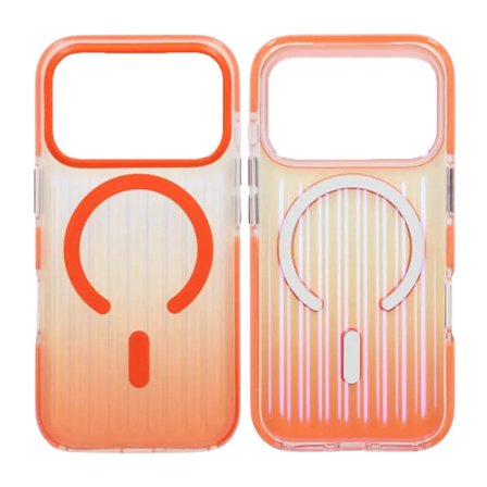 Corrugated Gradient Magnetic Case For iPhone 17 Pro Max Orange