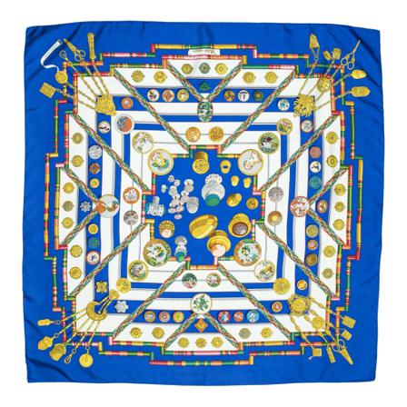 Hermès Vintage, Pre-owned Scarf Blauw, Dames, Maat:ONE Size