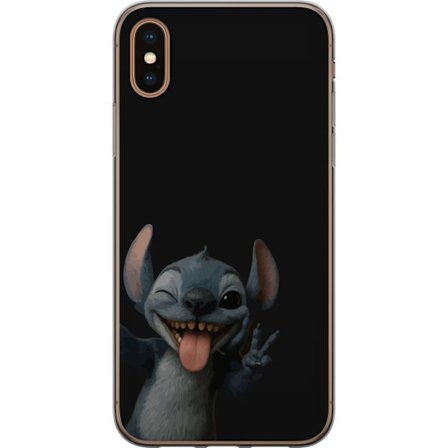 Kompatibelt Mobildeksel til Apple Apple iPhone XS Max Søt blå fantasifigur med beret og croissant ved byutsikt, romantisk reiseinspirert illustrasjo