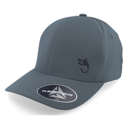 Skillfish - Grå flexfit Caps - Black Fish Hook Logo Delta Fit Charcoal Flexfit @ Hatstore