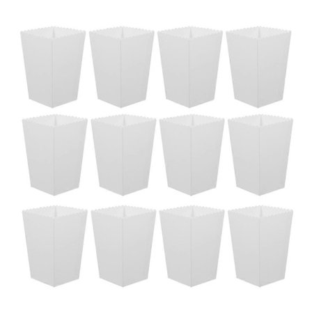 Vita Popcornlådor av papper för matförpackning med 36 st Popcornhållare (LGL)