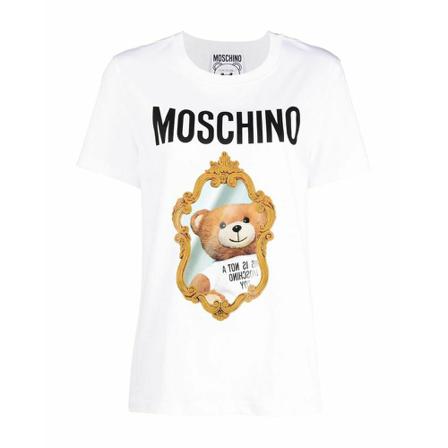 Moschino, T-Shirts Wit, Dames, Maat:S