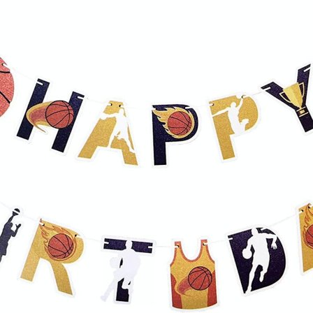 Basketball festartikler med hængende spiralpynt, fødselsdag KLB