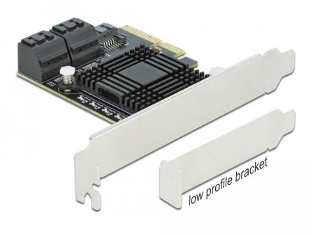 Delock 5 port SATA PCI Express x4 Card - Low Profile Form Factor - Diskkontroller - SATA 6Gb/s - PCIe 3.0 x4