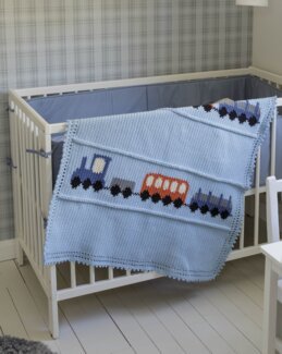 Hekleoppskrift Babyteppe og uro med tog - Järbo