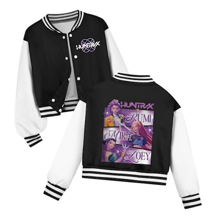 K-Pop Demon Hunters Barn Baseball Jacka Huntrix Grupp Topp Anime Y2K Streetwear Bomber Jacka för Pojkar & Flickor??
