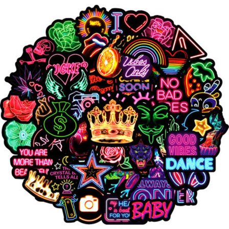 Fonepro 100 stk. klistermærker, vinyl graffiti klistermærkepakke, dekorative klistermærker til bærbar computer, kufferter, motorcykel, skateboard