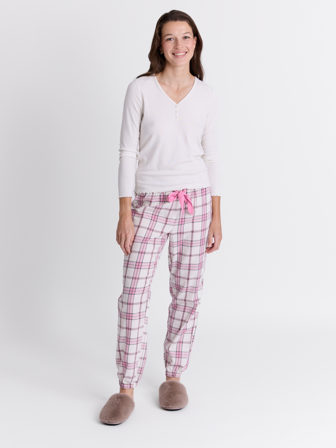 MATCH - Nataly pysjbukse - Va Vite - Str. 40 - Dame - Pysjamas & Undertøy - Rosa - 100% bomull