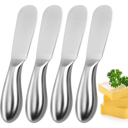 4-osainen voiveitsisetti - Ruostumattomasta teräksestä valmistettu juusto- ja voiveitsisetti - Hopea - 13,5 cm