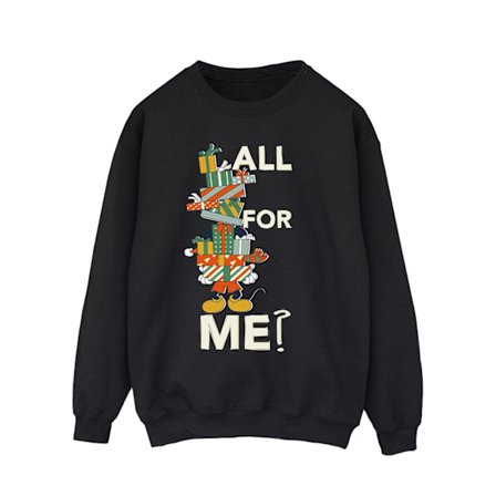 Disney Mens Mickey Mouse Presents All For Me Sweatshirt XXL Bla