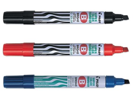 PILOT Märkpenna Super Color Marker permanent, broad, snedskuren spets, blå - Lyreco - Kontorsmaterial - Pennor - Märkpennor - Skuren spets